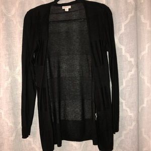 Black striped cardigan